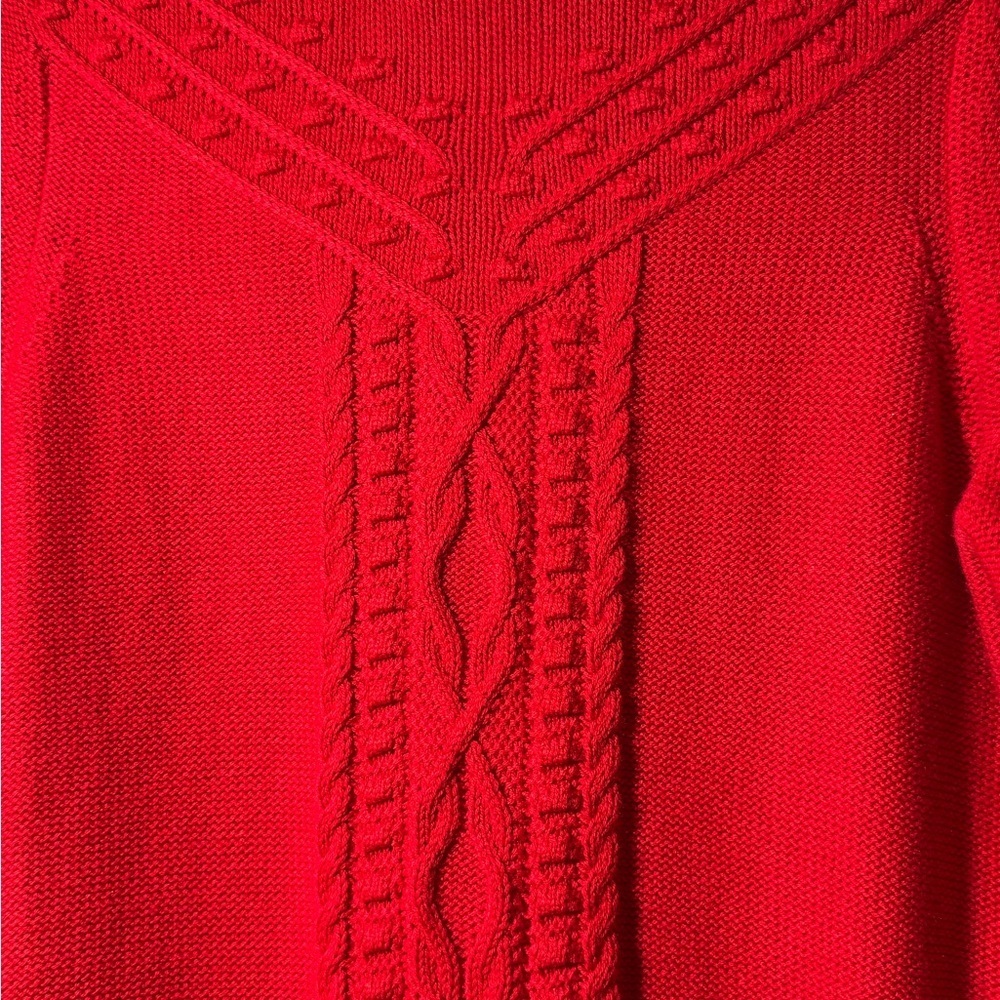 Charter Club Vibrant Red Long Sleeve Dress Size M - Picture 4 of 9